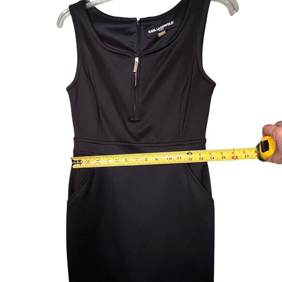 Karl Lagerfeld Paris Dress Womens 4 Sleeveless Sheath Zipper Pockets Career Work - Picture 4 of 12